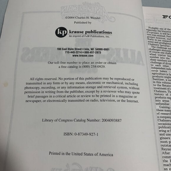 Allis-Chalmers Story: Classic American Tractors by C. H. Wendel 2004 - Picture 7 of 10